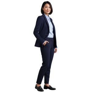 J.Crew Arcadia 2 Button Navy Cotton Blend Blazer Closet Staple Size 0